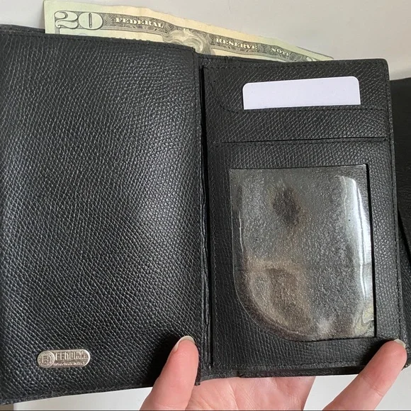 Vintage 70s Fendi Logo Print Fabric Wallet Black - Picture 5 of 8